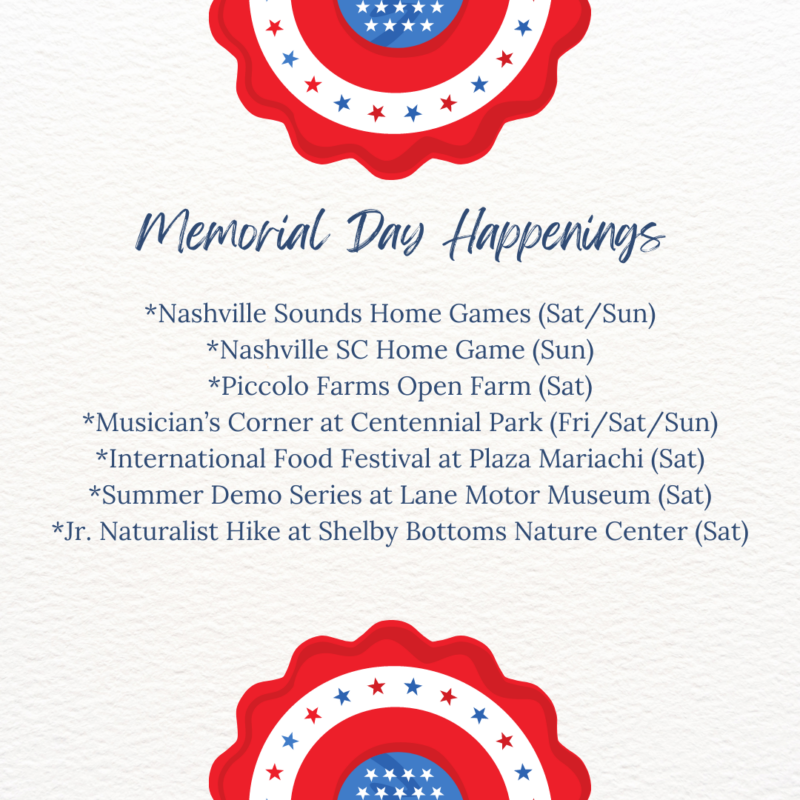 Memorial Day Weekend Happenings